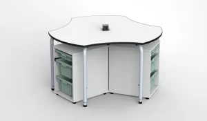 YCY-23009蜂巢學生桌連儲物柜